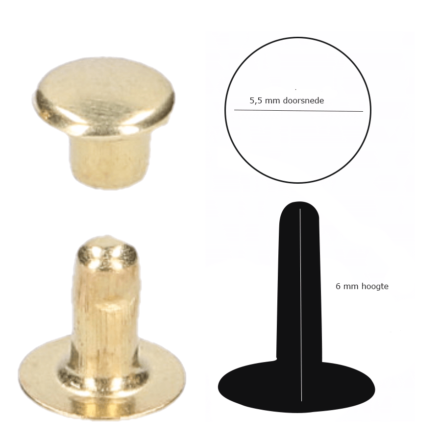 Holnieten art.0, per 100 stuks Nikkel